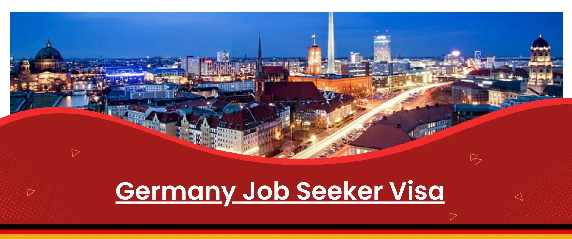 Germany Job seeker visa, Germany City at night time with buildings and vehicles